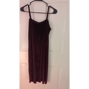 Vintage Cranberry Velvet Strappy Y2K Babydoll Holiday Dress No Tags Small Darted
